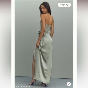 V. Chapman Strapless Dress in Sage